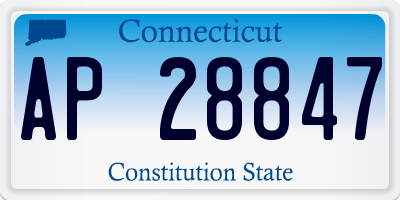 CT license plate AP28847