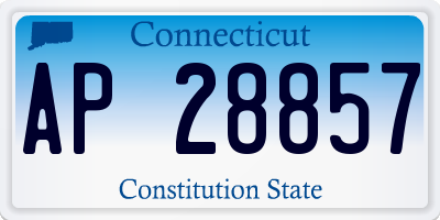 CT license plate AP28857