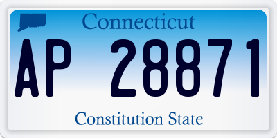 CT license plate AP28871