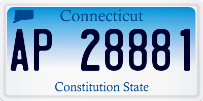 CT license plate AP28881