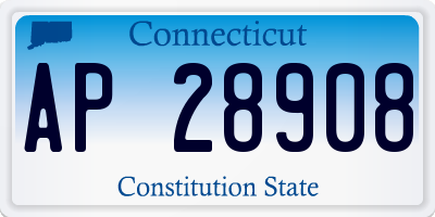 CT license plate AP28908