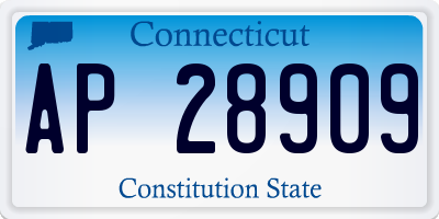 CT license plate AP28909