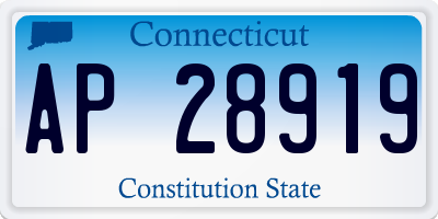 CT license plate AP28919