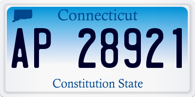 CT license plate AP28921