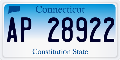 CT license plate AP28922