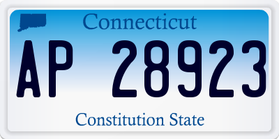 CT license plate AP28923