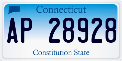 CT license plate AP28928