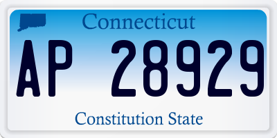CT license plate AP28929