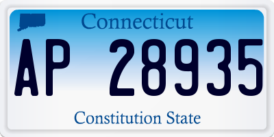 CT license plate AP28935