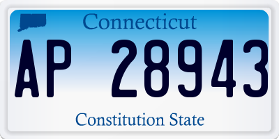 CT license plate AP28943