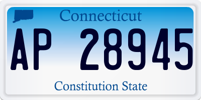 CT license plate AP28945