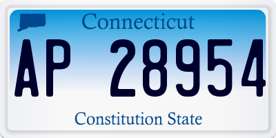 CT license plate AP28954