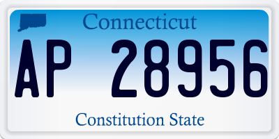 CT license plate AP28956