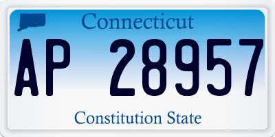 CT license plate AP28957