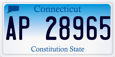 CT license plate AP28965
