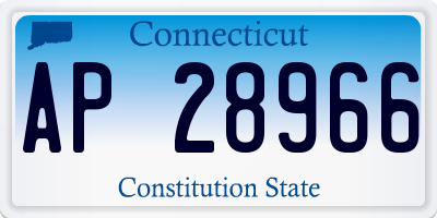 CT license plate AP28966