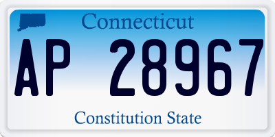 CT license plate AP28967