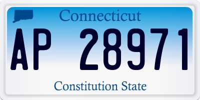 CT license plate AP28971