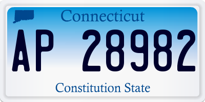 CT license plate AP28982