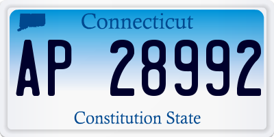 CT license plate AP28992