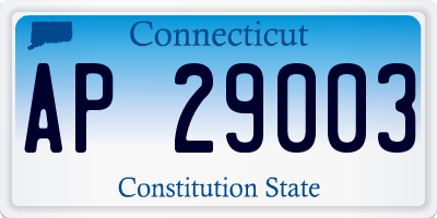 CT license plate AP29003