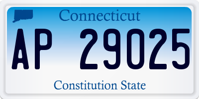 CT license plate AP29025