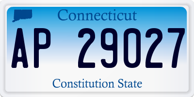 CT license plate AP29027