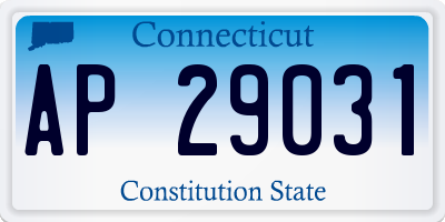 CT license plate AP29031