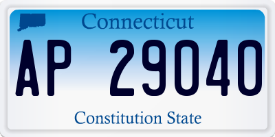CT license plate AP29040