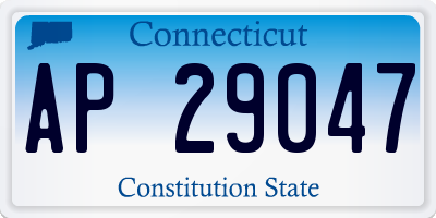 CT license plate AP29047