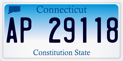 CT license plate AP29118