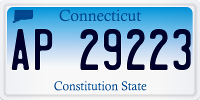 CT license plate AP29223