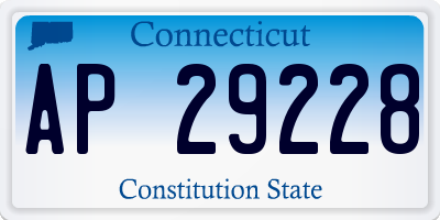 CT license plate AP29228