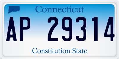 CT license plate AP29314