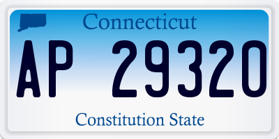CT license plate AP29320