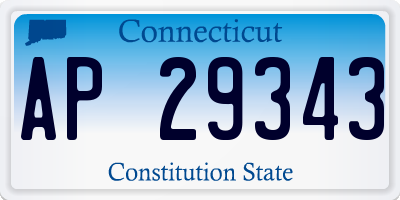 CT license plate AP29343