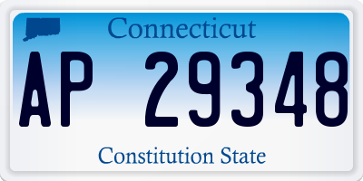 CT license plate AP29348
