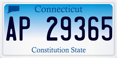 CT license plate AP29365