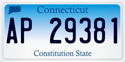 CT license plate AP29381