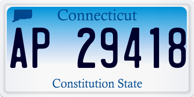 CT license plate AP29418