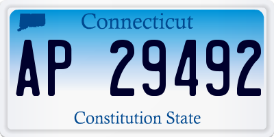 CT license plate AP29492