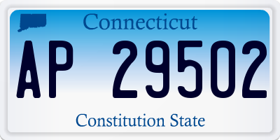 CT license plate AP29502