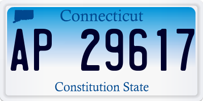 CT license plate AP29617