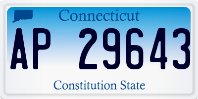 CT license plate AP29643