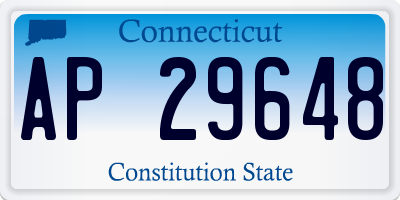CT license plate AP29648