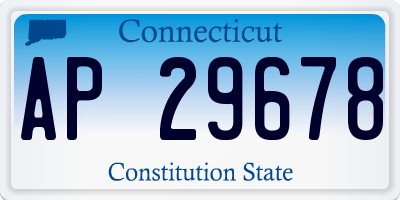CT license plate AP29678