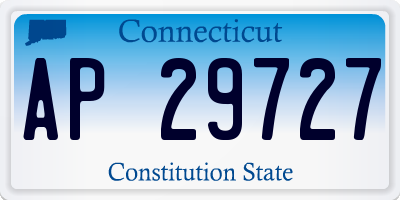 CT license plate AP29727