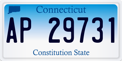 CT license plate AP29731