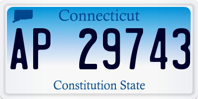 CT license plate AP29743