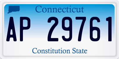 CT license plate AP29761